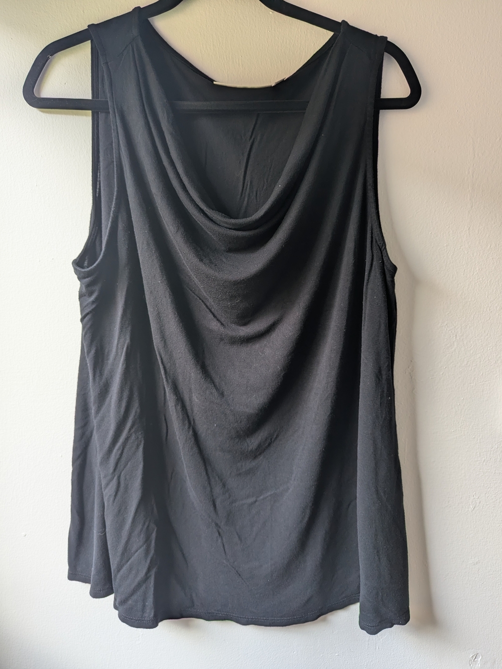 Sejour Black Draped Neck Camisole